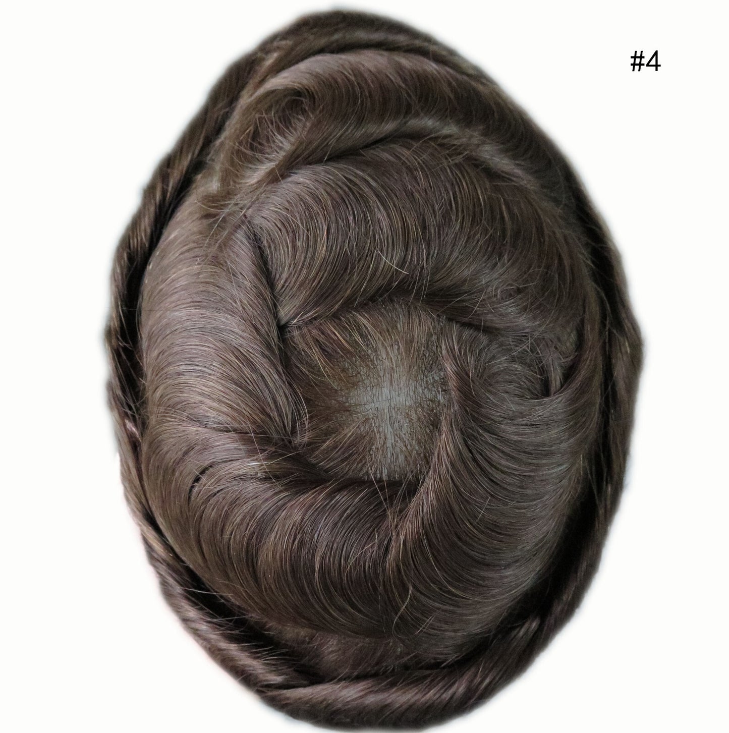 Mens Thin Skin Toupee Hair Replacement System Hairpiece BIO Human Hair Wigs